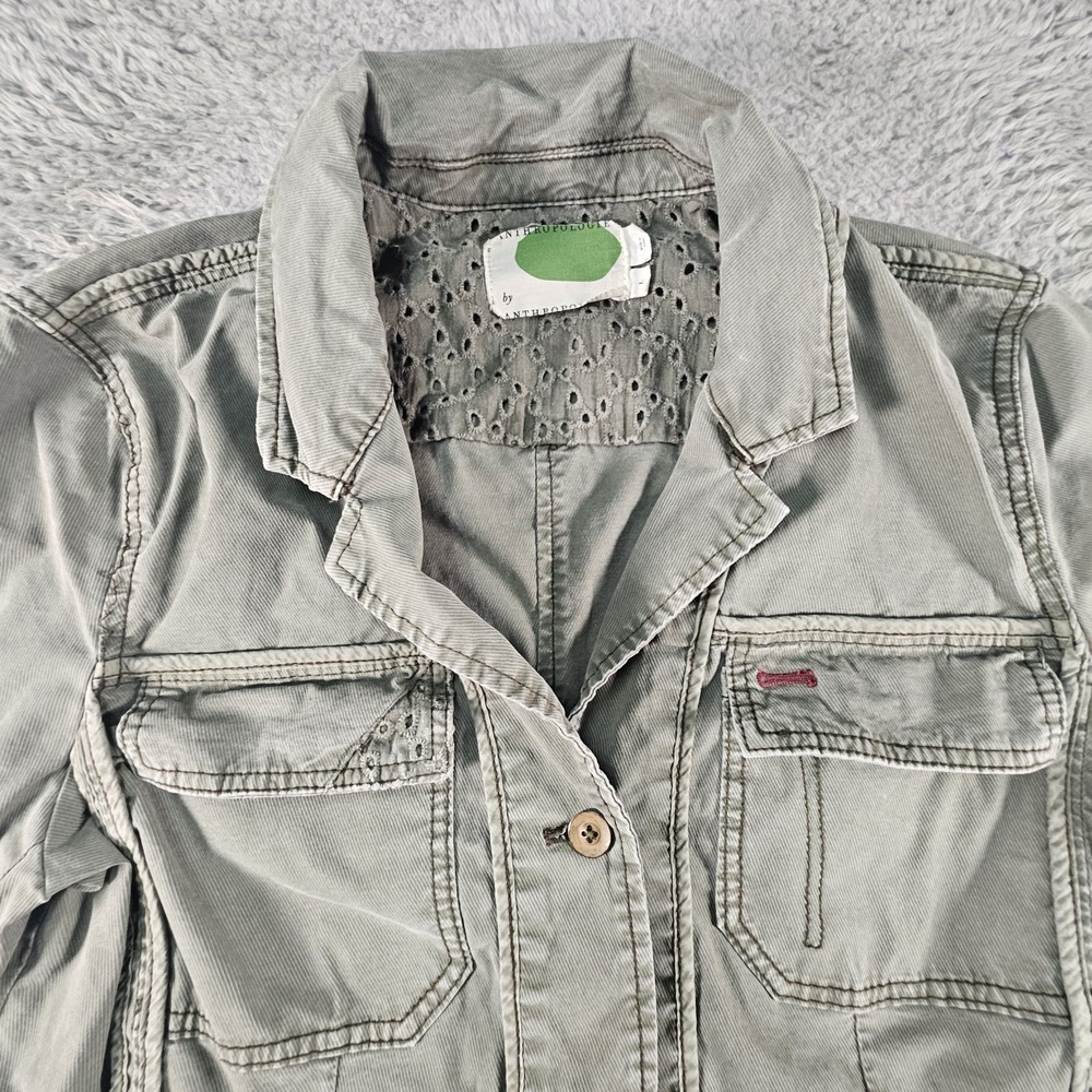 Anthropologie Faded Olive Utility Jacket with Patch Pockets - Picture 2 of 12
